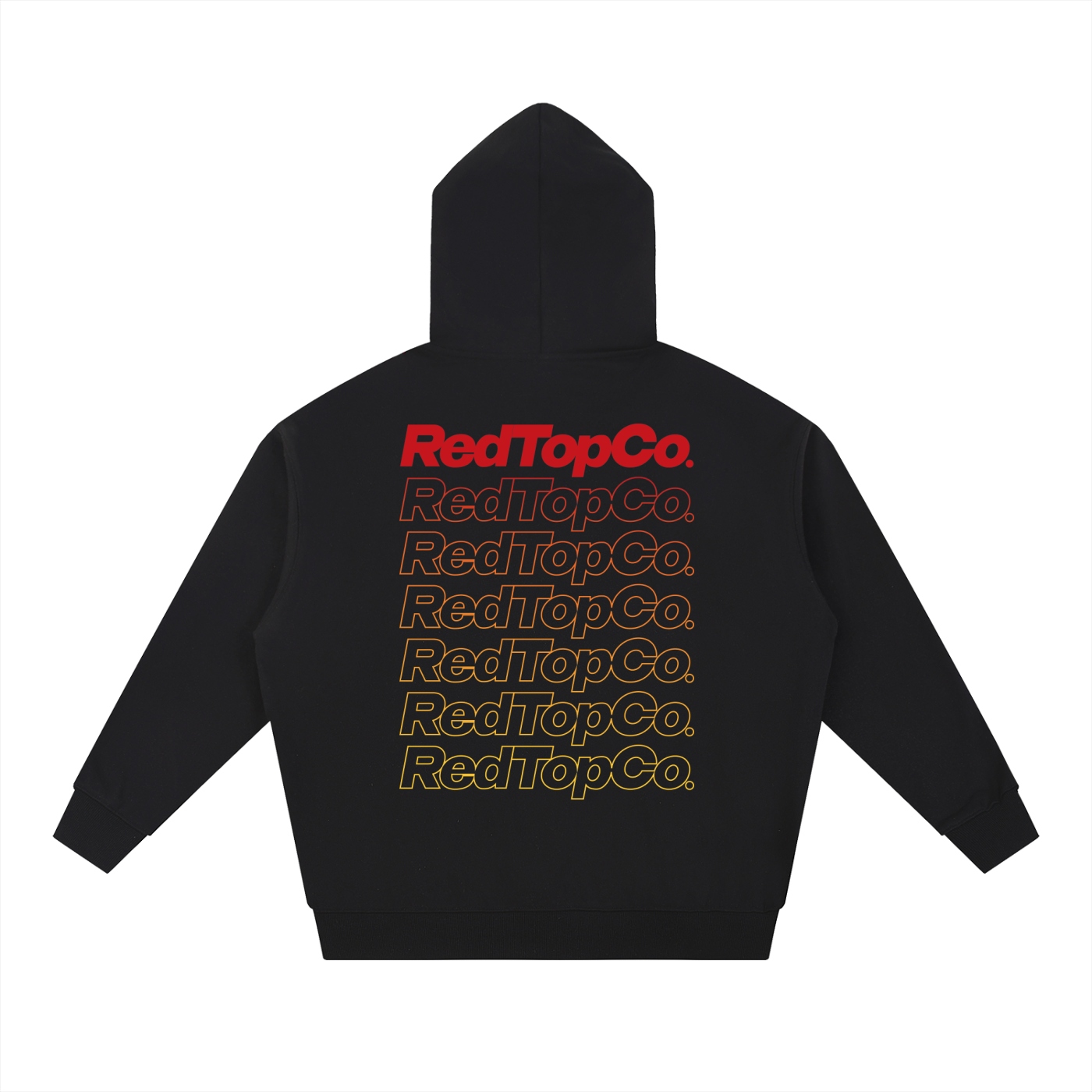 RedTopCo. Typography Hoodie Black
